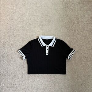 Cider Black and White Striped Polo Shirt